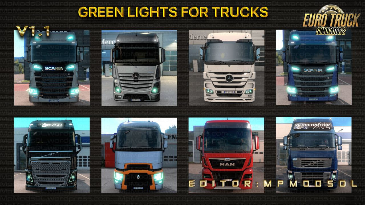 Green Lights For Trucks Mod For ETS2 Multiplayer 1.39